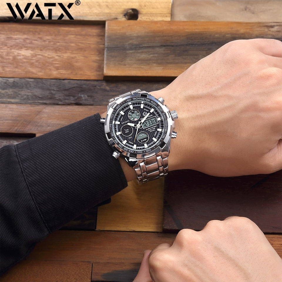 Waterproof Military Sport Watches  Silver Steel Number 19