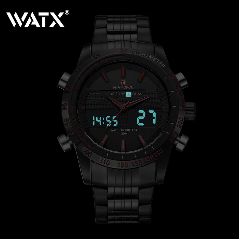 Watches Men's Quartz Digital Analog Clock Number 12