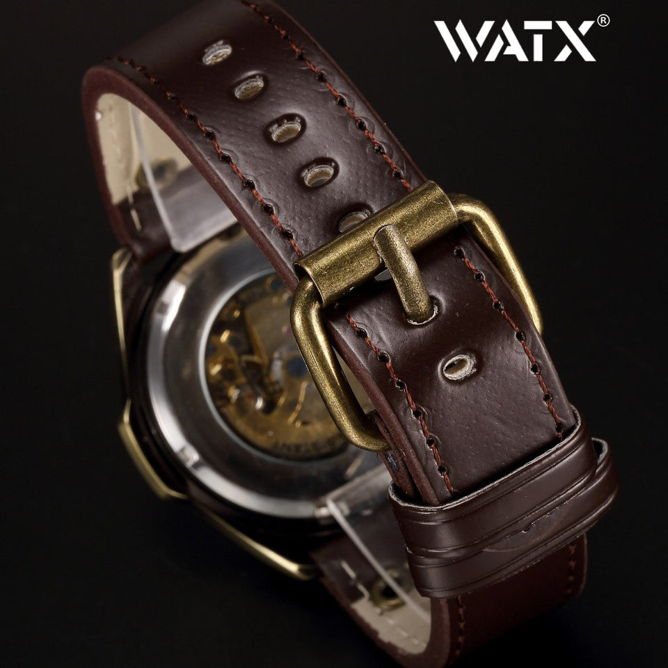 Mechanical Mens Wrist Watches Automatic Skeleton Number 35
