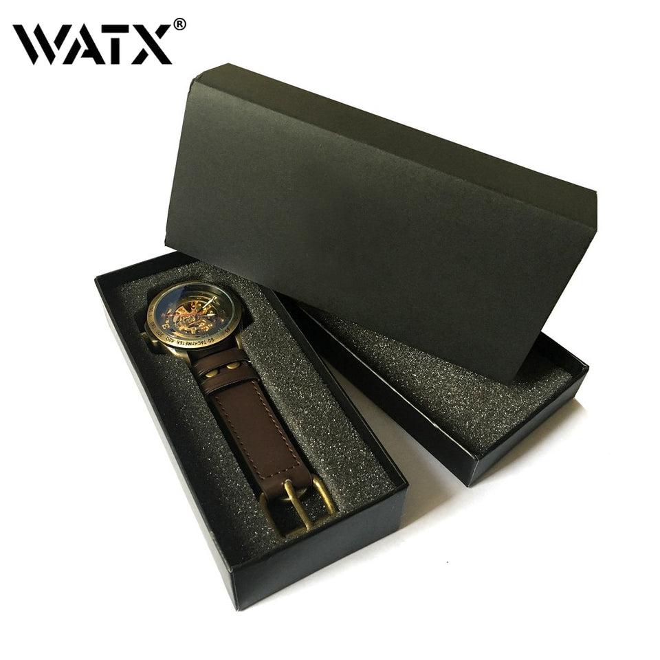 Mechanical Mens Wrist Watches Automatic Skeleton Number 35