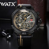 Mens Watches Leather Wrist Waterproof Number 36