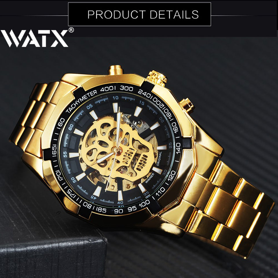Watch Skull Golden Stainless Steel Number 15