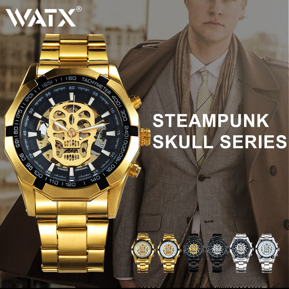 Watch Skull Golden Stainless Steel Number 15